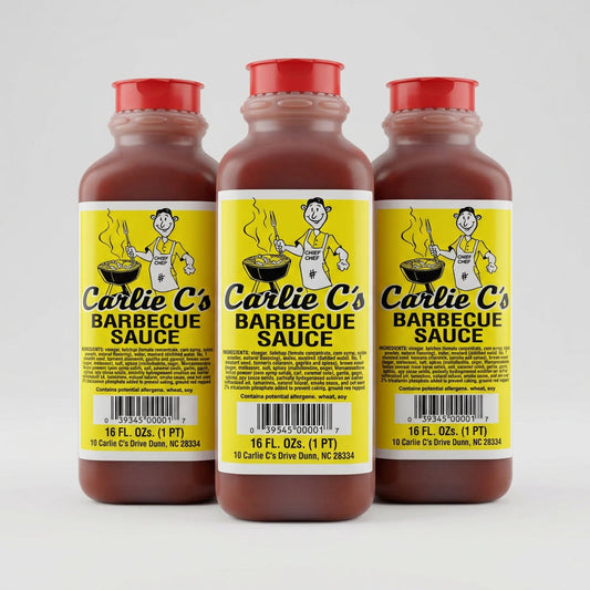 3 Bottles of Carlie C's Original BBQ Sauce, 16 oz