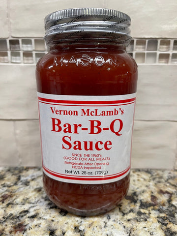 Vernon McLamb's Bar-B-Q Sauce 25 oz BBQ Pork Dip Ribs Chicken Benson NC