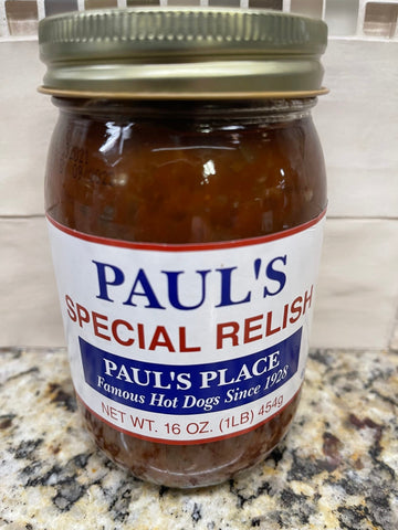 2 JARS Paul's Place Special Relish 16 oz Hot Dog Hamburger Sauce Wiener