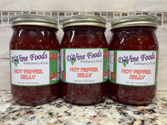 3 Jars D'vine Hot Pepper Jelly 18 oz Jar Sweet and Savory Jam