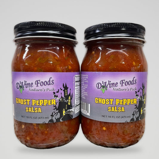 D'Vine Foods Jar Ghost Pepper Hot Salsa 16 oz Jar