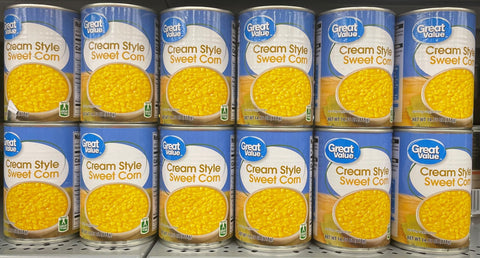 12 CANS Great Value Cream Style Sweet Corn 14.25 oz Can Vegetable Dozen