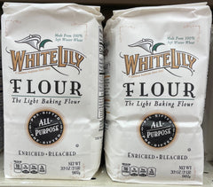 2 BAGS White Lily Enriched Bleached White All Purpose Flour 2 lb Bag