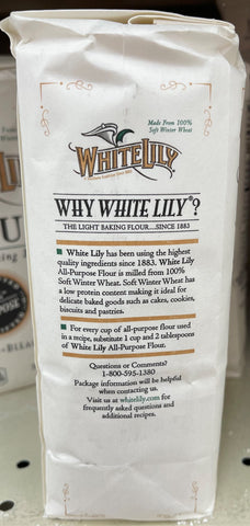 2 BAGS White Lily Enriched Bleached White All Purpose Flour 2 lb Bag