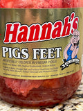 1/2 Gallon Jar Hannah's Pickled Pig's Feet Pork Sausage Wieners Red Hot Snack