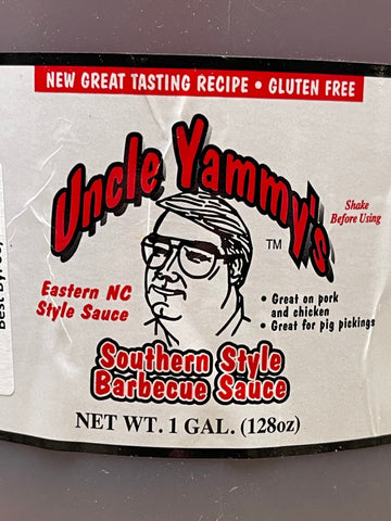 1 Gallon Uncle Yammy’s ORIGINAL Barbecue Sauce 128 oz Dip BBQ Eastern NC