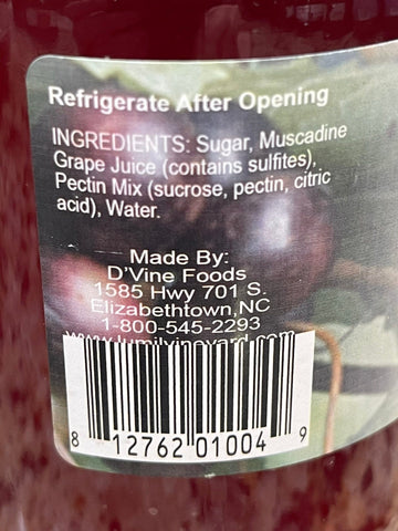D'vine Foods Muscadine Jelly, 18 oz