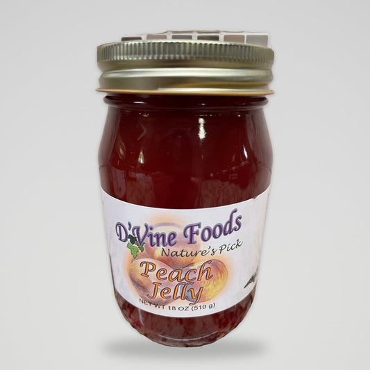 D'vine Foods Peach Jelly, 18 oz