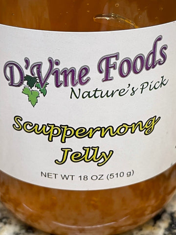 D'vine Foods Scuppernong Jelly 18 oz Jar Sweet Tart Grape Jam Biscuit Toast