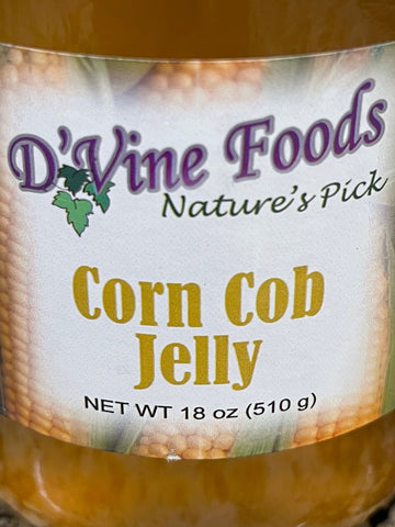 D'vine Foods Corn Cob Jelly 18 oz Jar Sweet Tart Jam Biscuit Toast