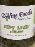 2 Jars D'vine Foods Key Lime Jelly 18 oz Jar Sweet Tart Savory Jam Juice