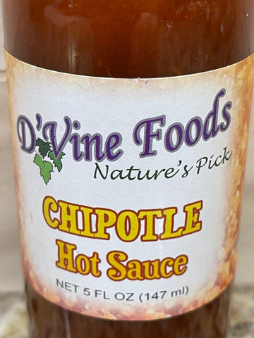 3 Bottles of D'Vine Foods Chipotle Hot Sauce, 5 oz