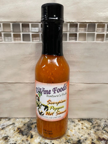 3 Bottles of D'Vine Foods Scorpion Hot Pepper Sauce, 5 oz