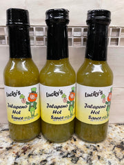 3 BOTTLES D'Vine Foods Lucky's Jalapeno Pepper Hot Sauce 5 oz Pork Taco