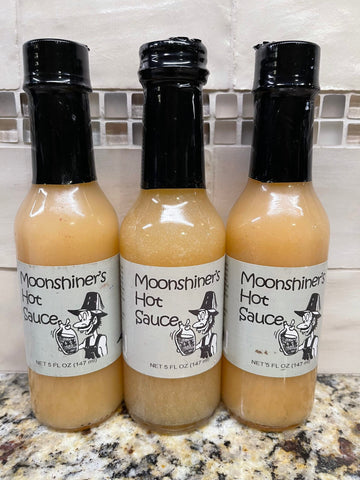 3 BOTTLES D'Vine Foods Moonshiner's Hot Sauce 5 oz Pepper Moonshine