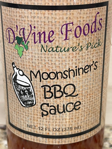 3 Bottles of D'Vine Foods Moonshiner's BBQ Sauce, 12 oz