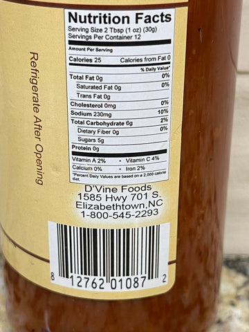 3 Bottles of D'Vine Foods Smoky Chipotle BBQ Sauce, 12 oz