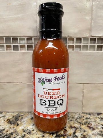 3 Bottles of D'Vine Foods Beer Bourbon BBQ Sauce, 12 oz