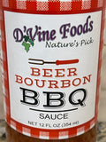 3 Bottles of D'Vine Foods Beer Bourbon BBQ Sauce, 12 oz