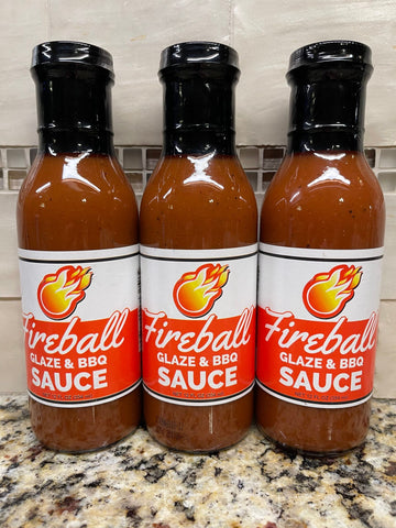 3 BOTTLES D'Vine Foods Fireball Glaze & BBQ Sauce 12 oz Pork Chicken