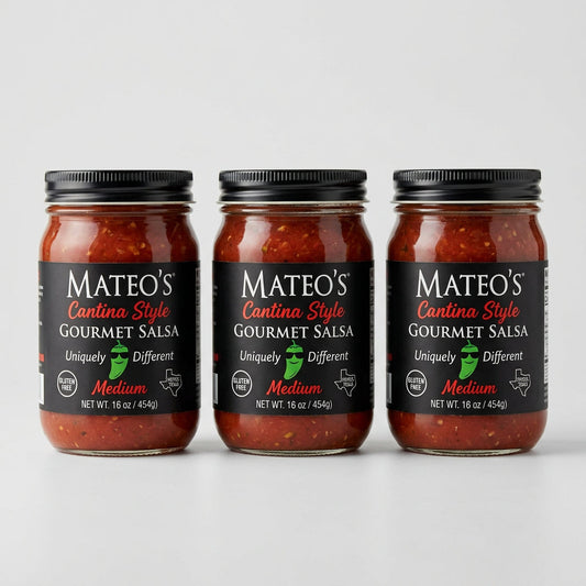 3 Jars of Mateo's Gourmet Cantina Style Salsa Medium, 16 oz