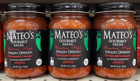 3 JARS Mateo's Gourmet Cantina Style Salsa MEDIUM 16 Oz Pepper Sauce Taco