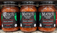 3 JARS Mateo's Gourmet Cantina Style Salsa MEDIUM 16 Oz Pepper Sauce Taco