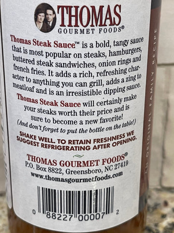 3 BOTTLES Thomas Gourmet Steak Sauce 10 oz Ribeye Tbone BBQ Burger