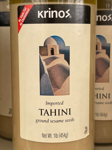 2 Jars Krinos Tahini Ground Sesame Seeds 1lb