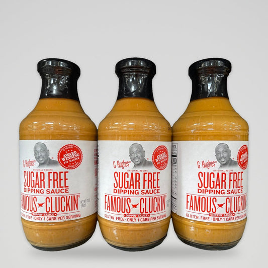 3 Bottles of G Hughes Sugar Free Famous Cluck'n Sauce, 18 oz