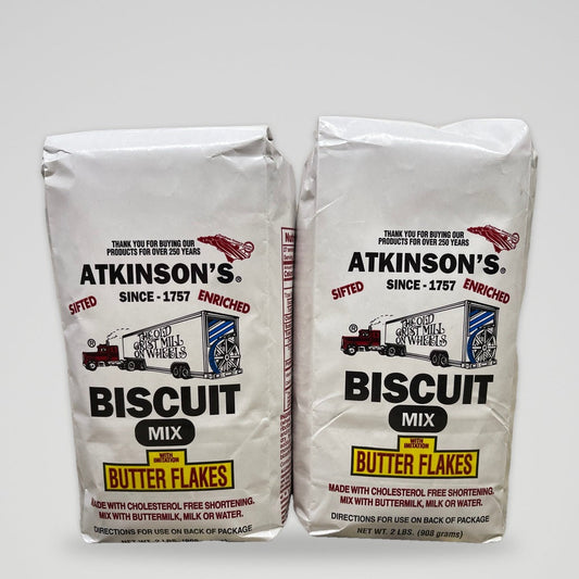 2 Bags of Atkinsons Buttermilk Biscuit with Butterflakes Mix, 2 lb