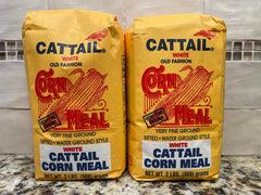 2 BAGS Atkinsons Cattail White Corn Meal 2 lb Bag flour fine ground