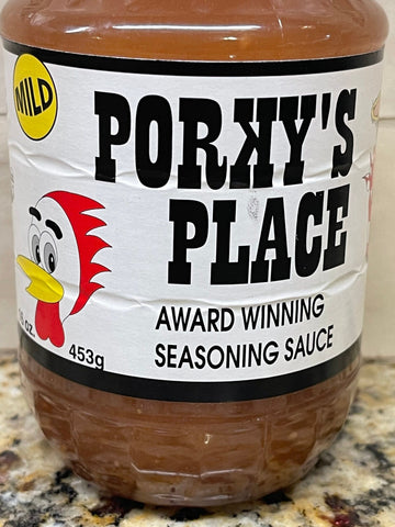 3 BOTTLES Mild Porky's Place BBQ Sauce 16 oz Barbecue Pork Dip Chicken