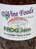 D'vine Foods FROG Jam 18 oz Jar Fig Raspberry Orange Ginger Jelly Juice