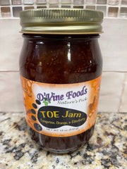 D'vine Foods TOE Jam 18 oz Jar Tangerine Orange Elderberry Jelly Juice