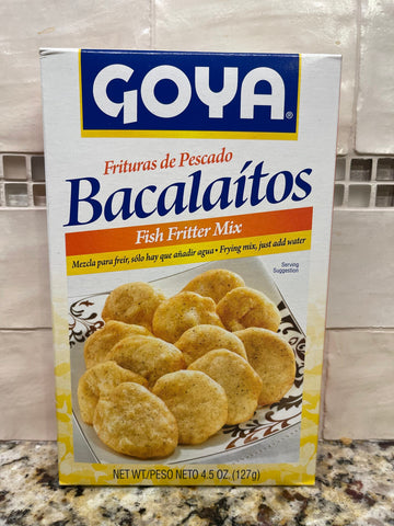 TWO BOXES Goya Bacalaitos Codfish Fish Fritter Mix 4.5 Oz Box Fry Flour