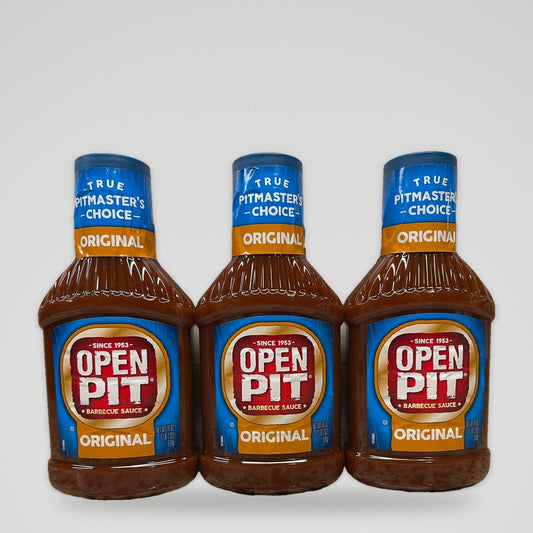 3 Bottles of Open Pit Blue Label Original Barbecue Sauce, 18 oz