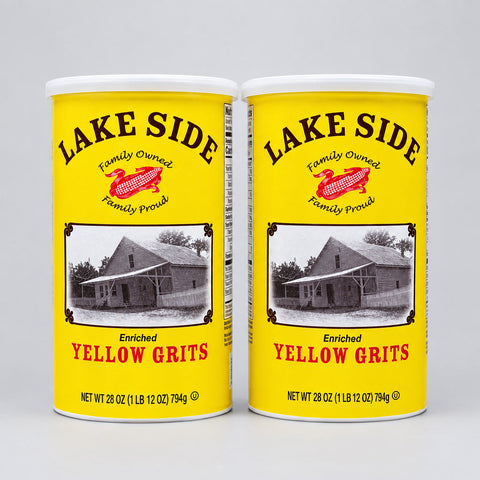 2 Cans Lakeside Mills Enriched Yellow Grits 1.75 lb Can
