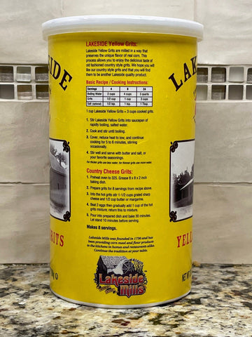 2 Cans Lakeside Mills Enriched Yellow Grits 1.75 lb Can