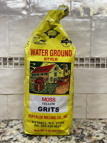 2 Bags of Moss Water Ground Style Grits Yellow, 2 lb