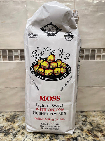 2 BAGS Moss Light n' Sweet Hushpuppy with Onion Mix 2 lb flour NC