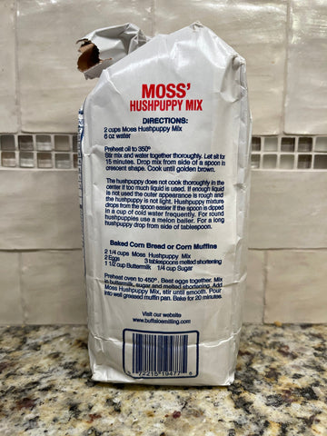 2 BAGS Moss Water Ground Style Hushpuppy Mix 2 lb flour Muffin NC