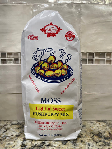 2 BAGS Moss Light n' Sweet Hushpuppy Mix 2 lb flour Buffaloe Milling NC