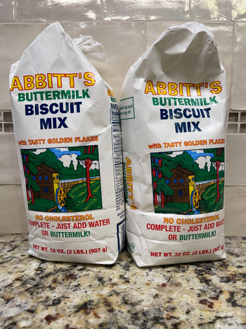 2 BAGS Abbitts Mills Buttermilk Biscuit Mix 2 Lb Bag flour Breakfast Gravy