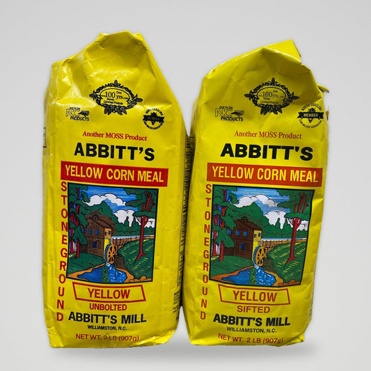 2 Bags of Abbitts Mills Fine Yellow Corn Meal, 2 lb