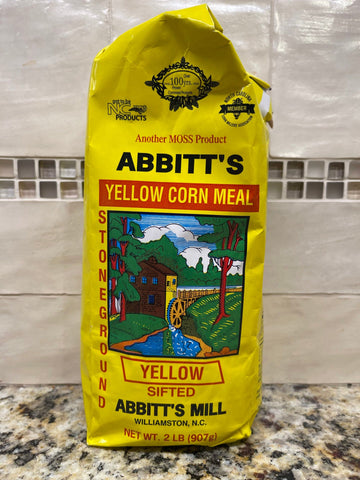 2 Bags of Abbitts Mills Fine Yellow Corn Meal, 2 lb
