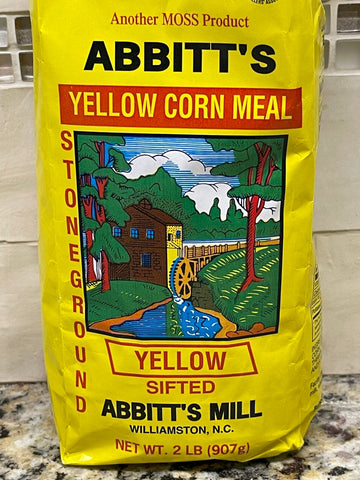 2 BAGS Abbitts Mills Fine Yellow Corn Meal 2 Lb Bag flour Sifted