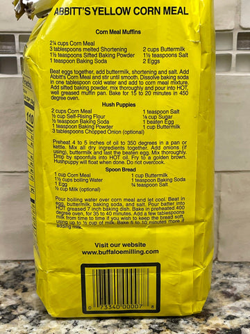2 Bags of Abbitts Mills Fine Yellow Corn Meal, 2 lb
