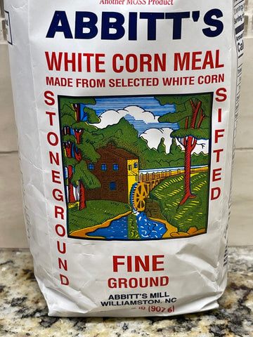 2 Bags of Abbitts Mills Fine Ground White Corn Meal, 2 lb