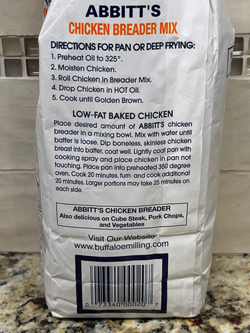 2 BAGS Abbitts Mills Fried Chicken Breader 2 Lb Bag flour Baked